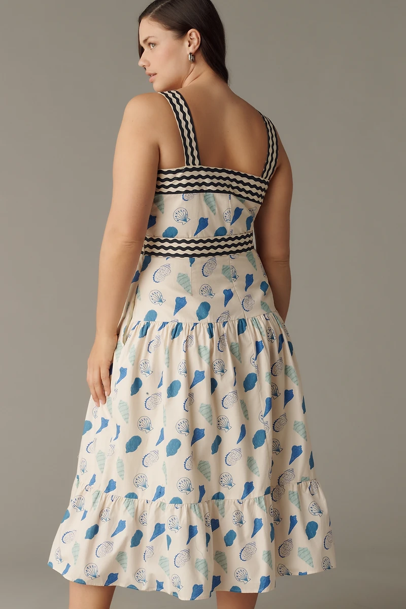 Maude Club Plus Cotton Madeline Belted Midi Dress