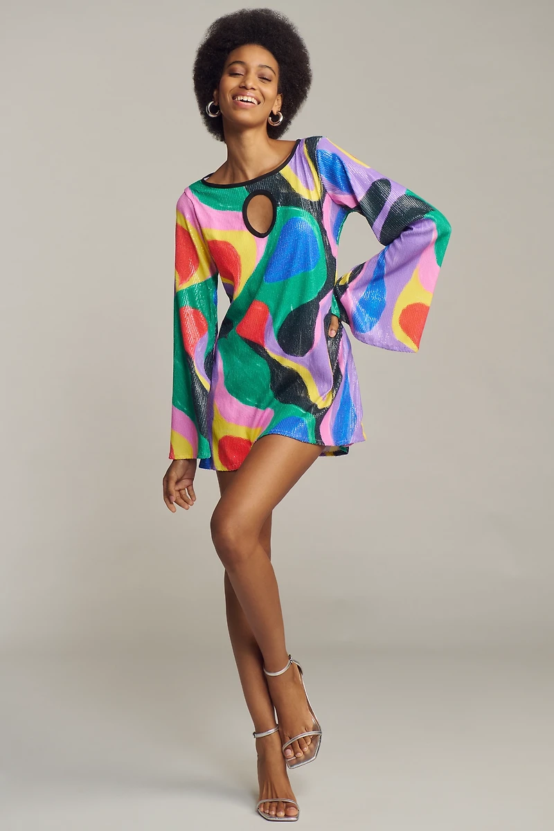 Fenáreta Let's Groove Long-Sleeve Mini Dress