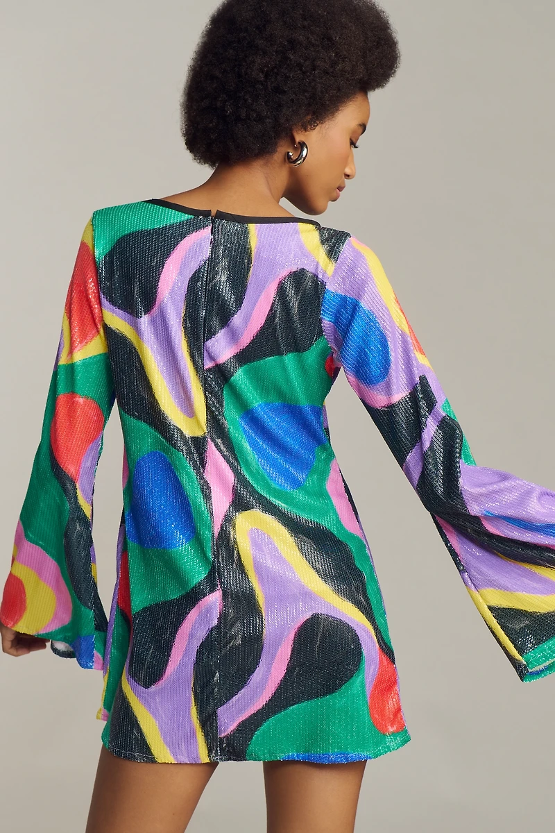 Fenáreta Let's Groove Long-Sleeve Mini Dress