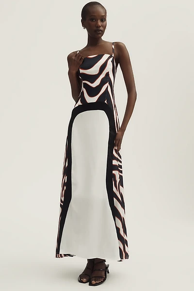 Fenareta Tutti Frutti Straight-Neck Maxi Dress