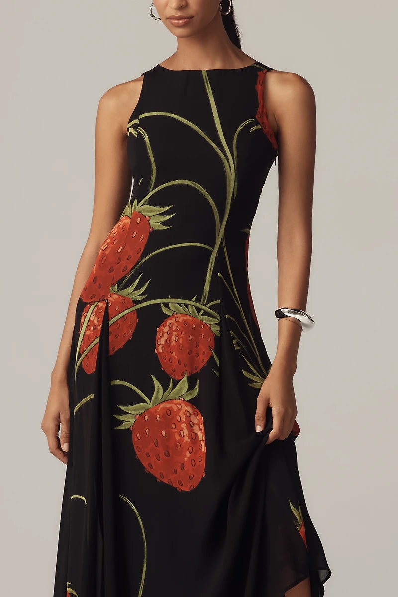 Muma World Hestia Boat-Neck Silk Maxi Dress