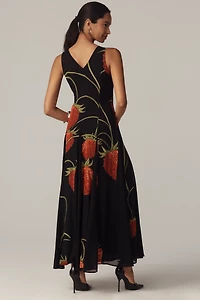 Muma World Hestia Boat-Neck Silk Maxi Dress