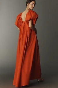 Caroline Constas Palmer Puff-Sleeve Maxi Dress