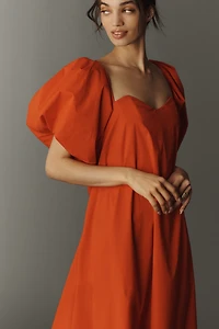 Caroline Constas Palmer Puff-Sleeve Maxi Dress