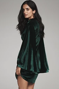 Fashion Brand Company Bat-Wing Velvet Mini Dress