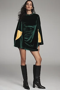Fashion Brand Company Bat-Wing Velvet Mini Dress