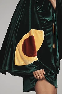 Fashion Brand Company Bat-Wing Velvet Mini Dress