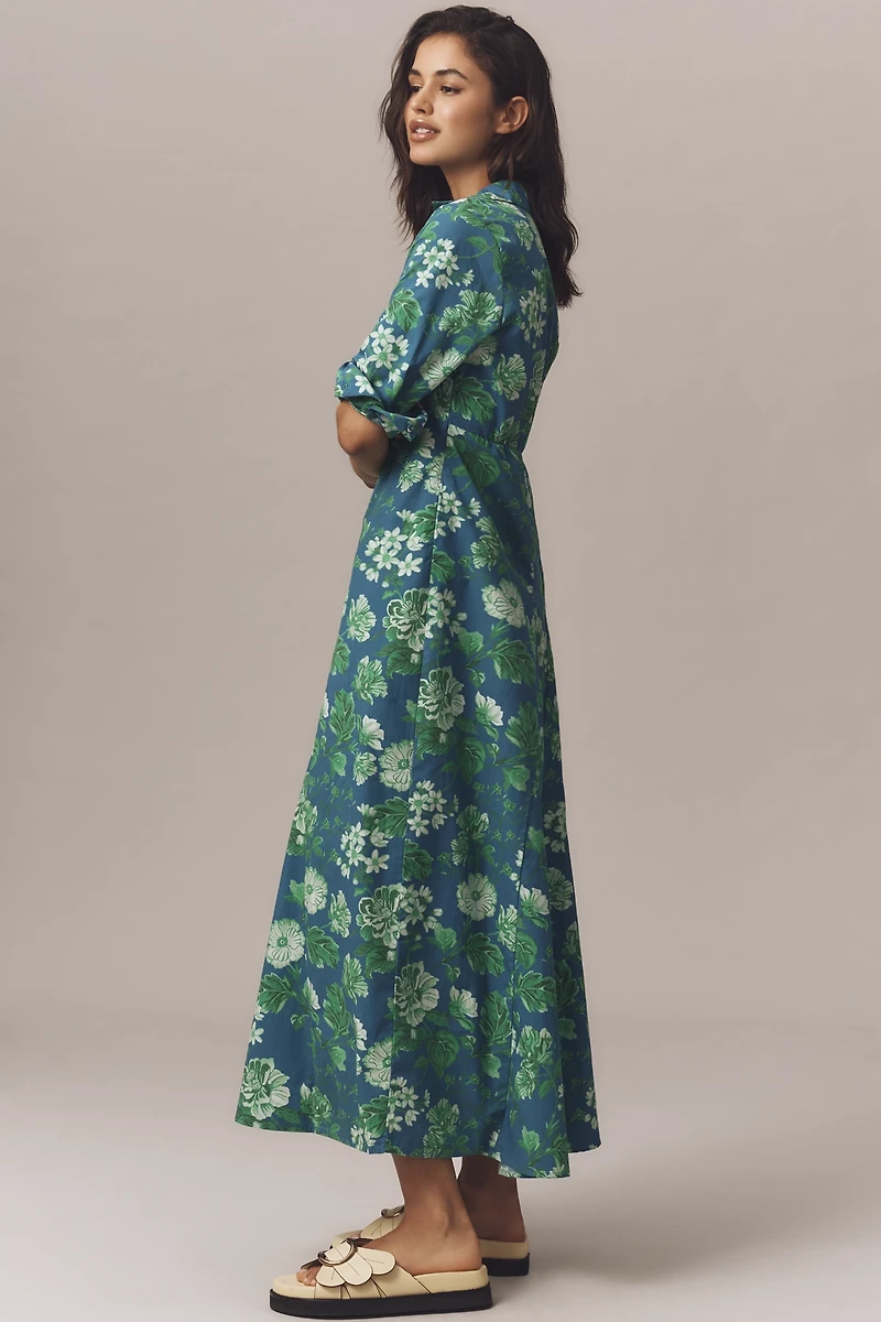 Beau & Ro Alexa Long-Sleeve Midi Shirt Dress