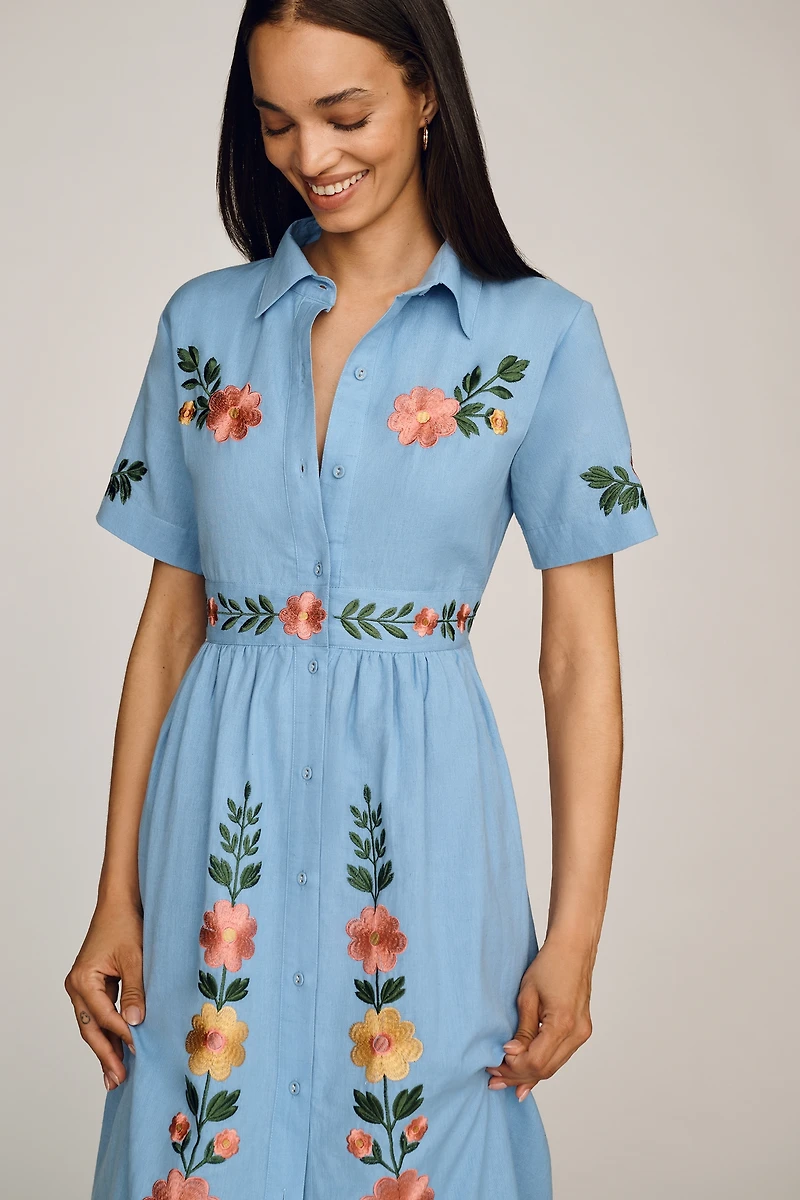 Beau & Ro Elle Cotton Poplin Midi Dress