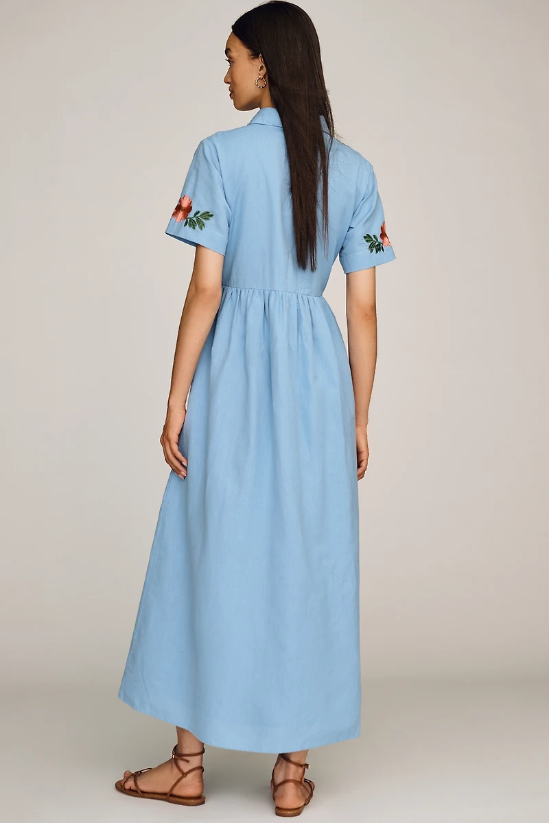 Beau & Ro Elle Cotton Poplin Midi Dress