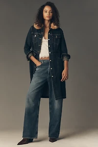 Levi's Faux Fur Collar Belted Denim Coat