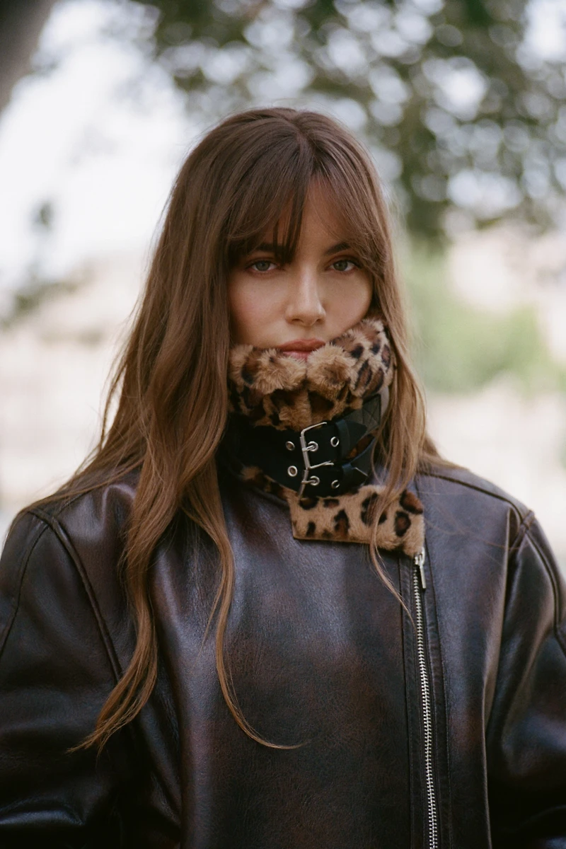 BLANKNYC Faux-Leather Collared Jacket