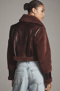 BLANKNYC Head Start Crop Sherpa Fleece Jacket