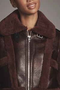 BLANKNYC Head Start Crop Sherpa Fleece Jacket