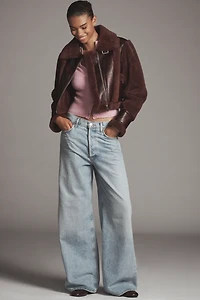 BLANKNYC Head Start Crop Sherpa Fleece Jacket