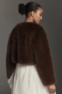 BLANKNYC Gala Affair Faux-Fur Crop Jacket