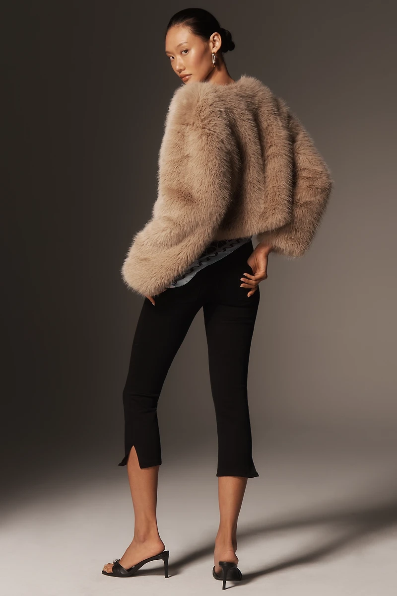 BLANKNYC Gala Affair Faux Fur Crop Jacket