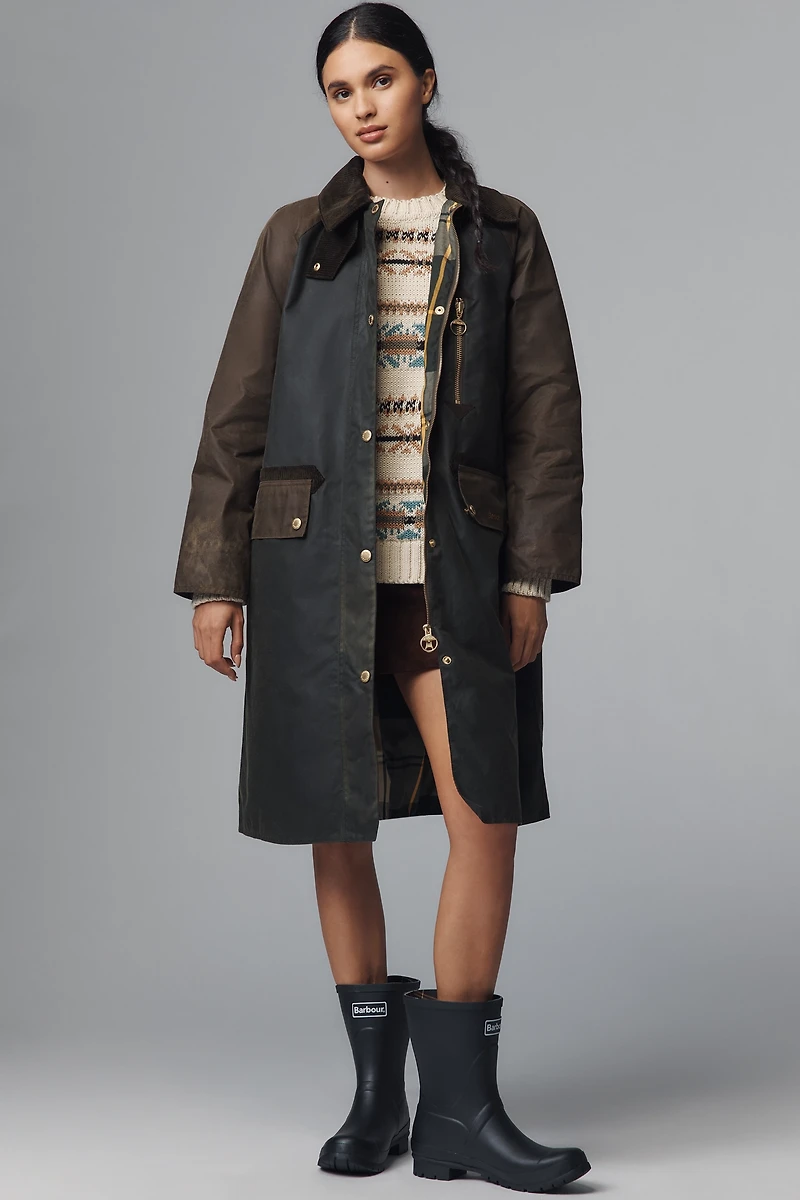 Barbour Evette Waxed Cotton Car Coat