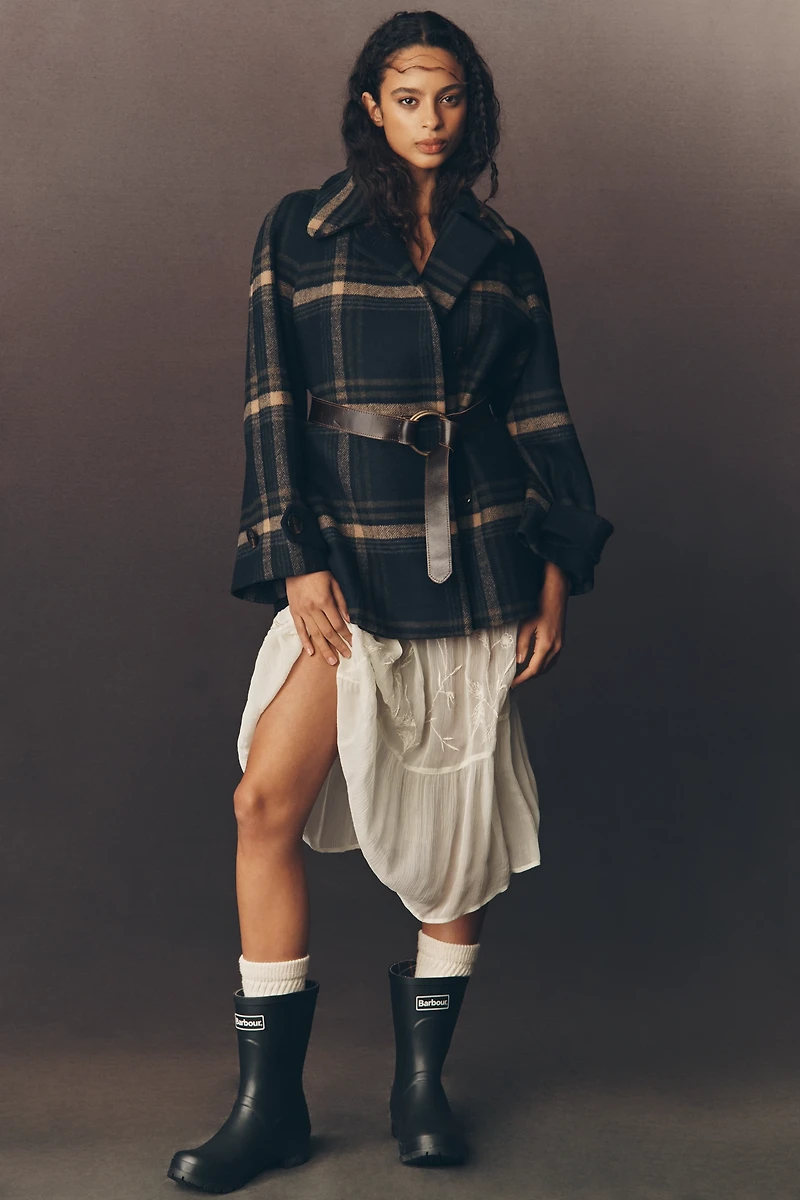 Barbour Tara Wool Blend Plaid Coat