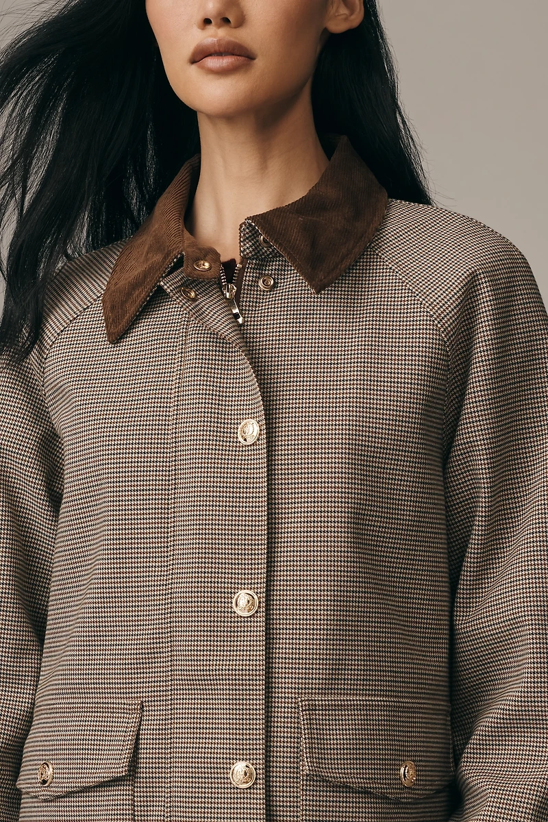 RD Style Bea Houndstooth Quilted Barn Jacket