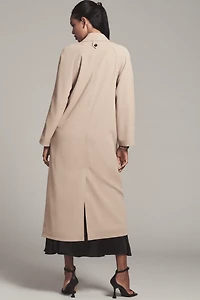 Avec Les Filles Draped Double-Breasted Trench Coat