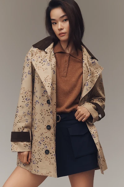 Avec Les Filles Floral Trench Coat