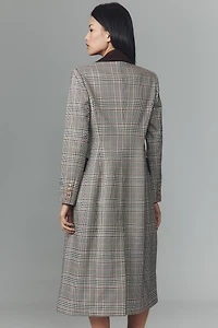 Avec Les Filles Double-Breasted Plaid Tailored Coat