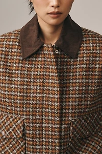 Avec Les Filles Oversized Plaid Bomber Jacket