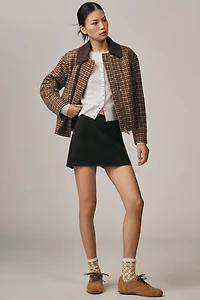 Avec Les Filles Oversized Plaid Bomber Jacket