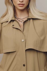 Avec Les Filles Mid-Length Cape Raincoat