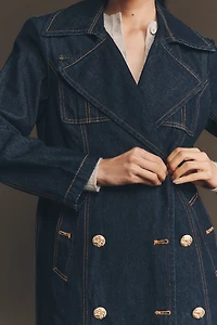 Avec Les Filles Belted Utility Denim Trench Coat