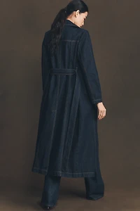 Avec Les Filles Belted Utility Denim Trench Coat