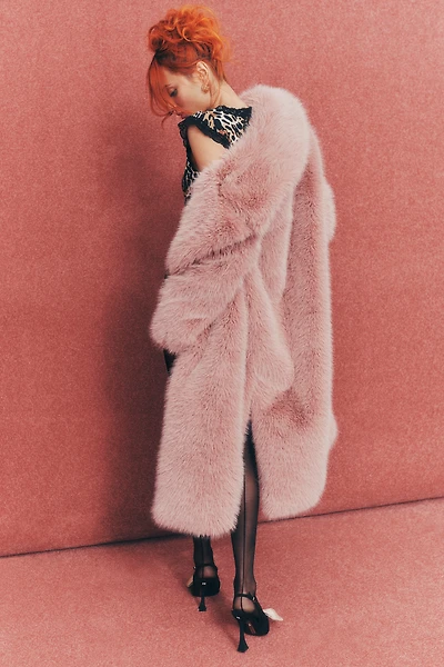 Avec Les Filles Faux Fur Long Coat