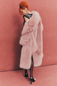 Avec Les Filles Faux Fur Long Coat
