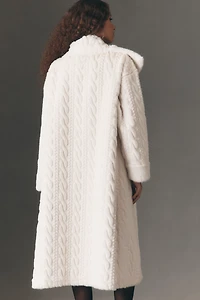 Avec Les Filles Textured Faux Fur Coat