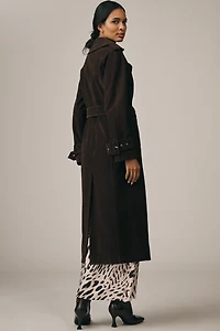 Avec Les Filles Faux-Suede Trench Coat