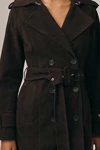 Avec Les Filles Faux-Suede Trench Coat