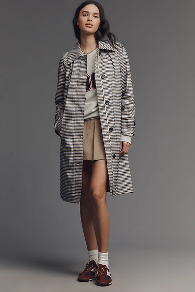 Avec Les Filles Long Gingham Trench Coat