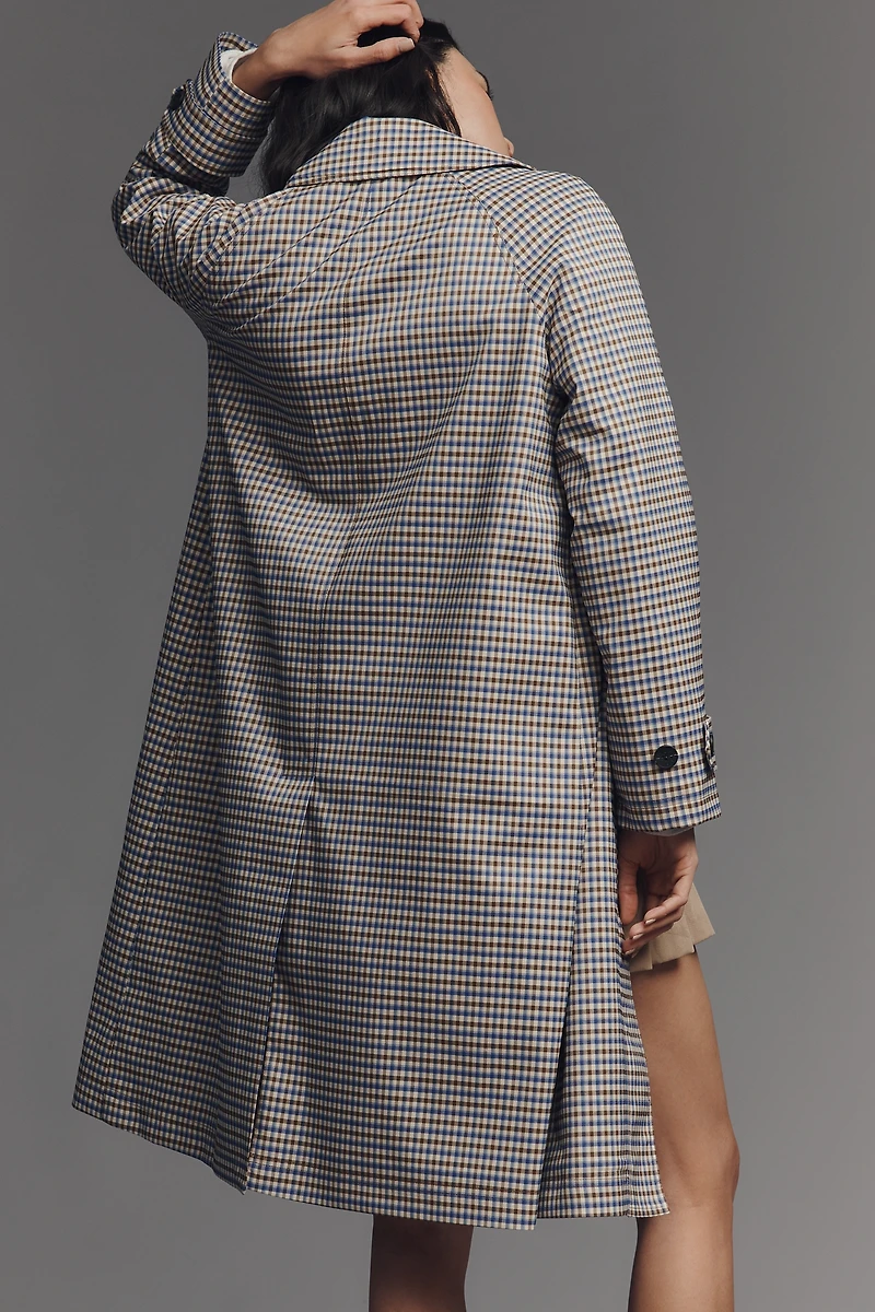 Avec Les Filles Long Gingham Trench Coat