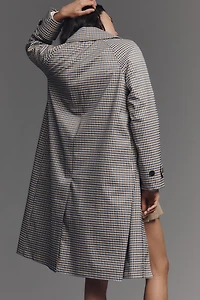 Avec Les Filles Long Gingham Trench Coat