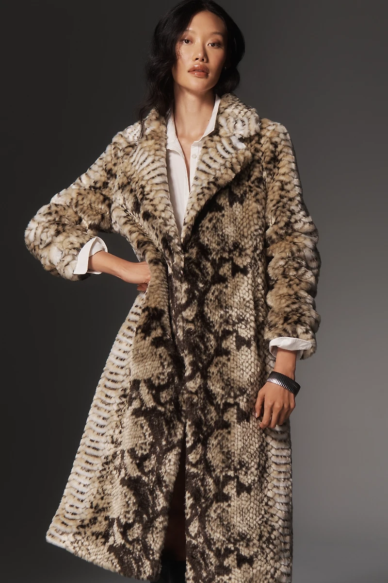 Unreal Fur Madam Grace Faux-Fur Snake Print Jacket