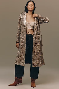 Hutch Hana Sequin Leopard Belted Coat