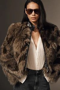 APPARIS Lillet Patchwork Faux-Fur Jacket