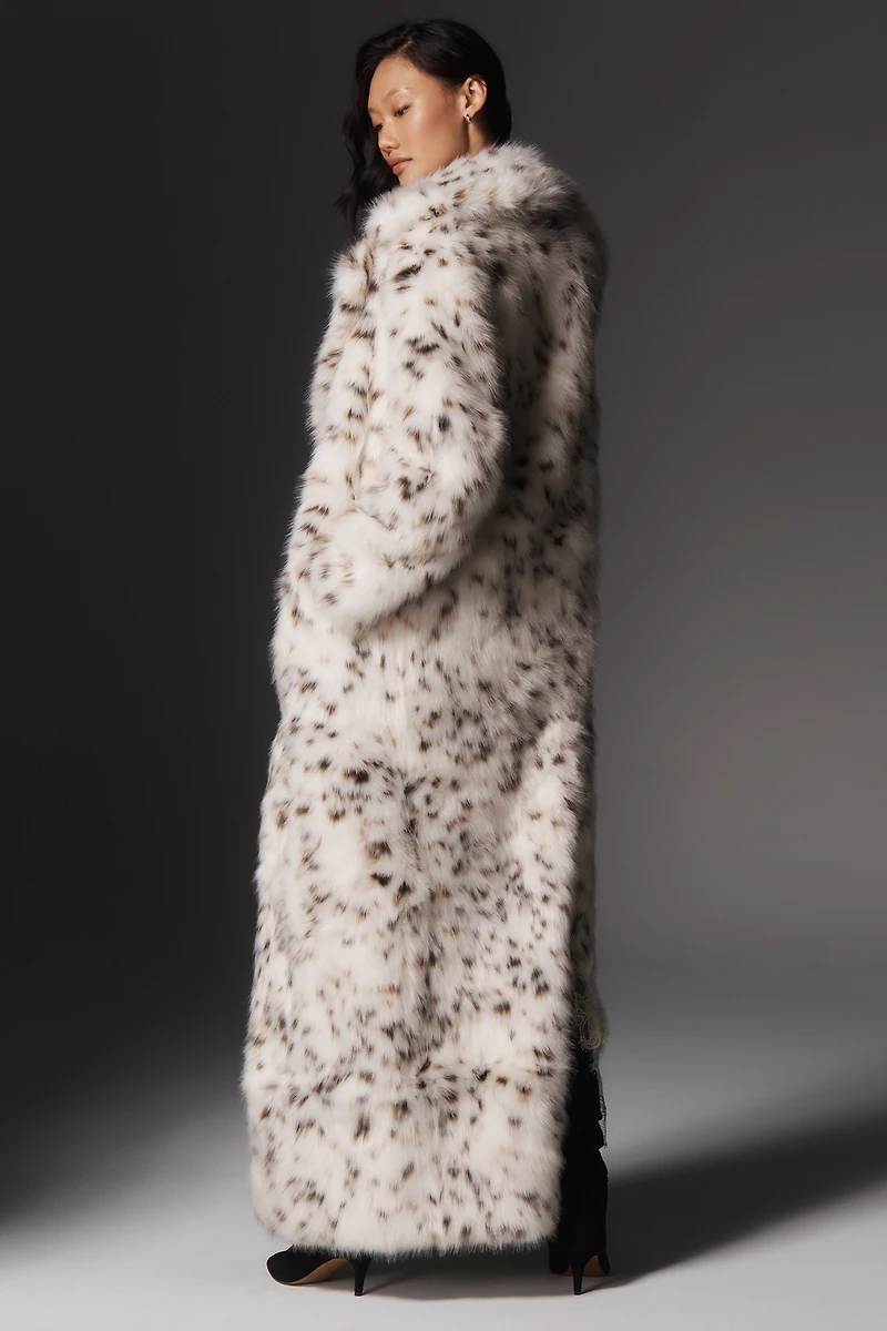 APPARIS Gabrielle Snow Leopard Faux-Fur Coat