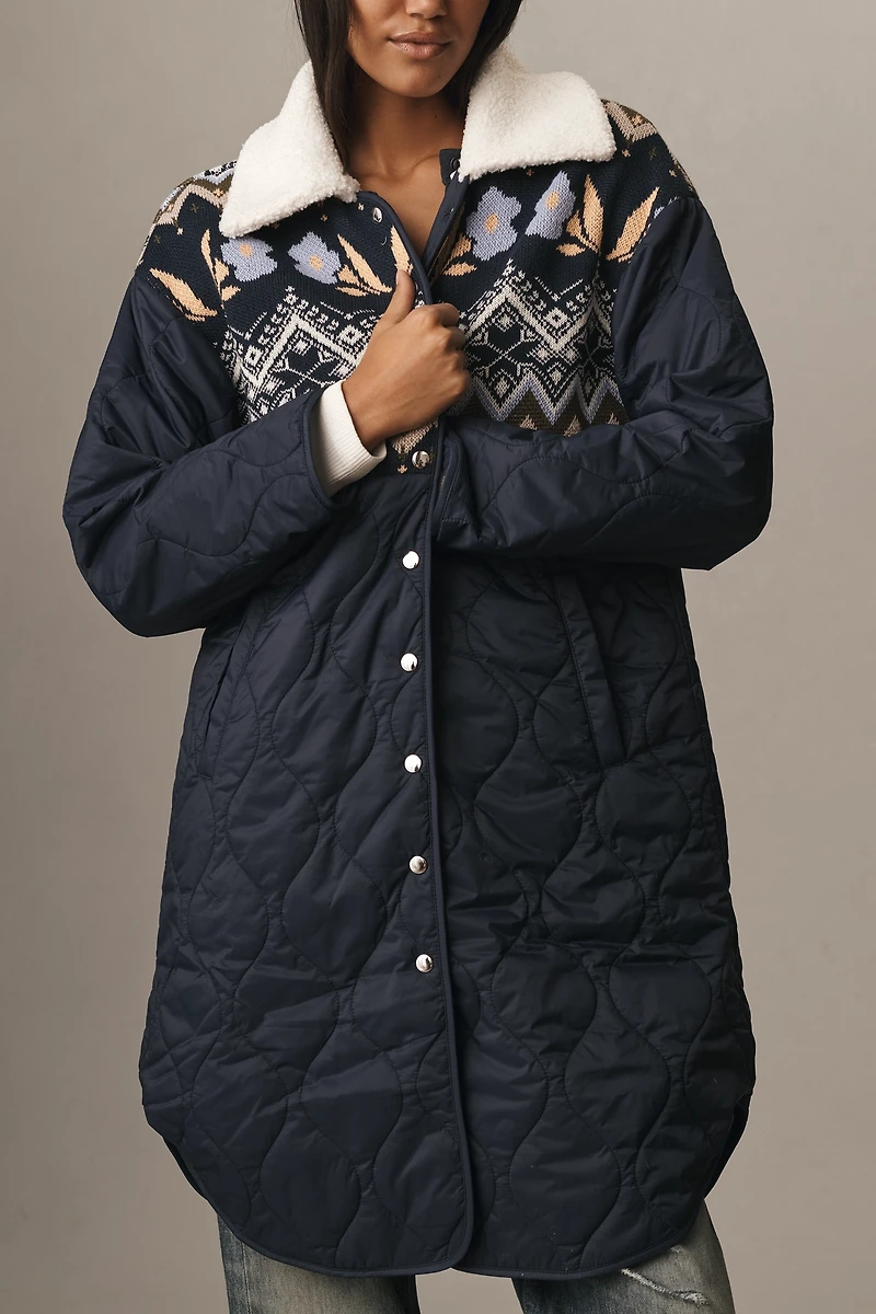 By Anthropologie Fairisle Mix Liner Jacket