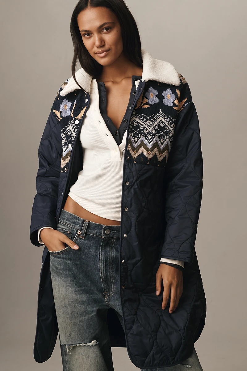 By Anthropologie Fairisle Mix Liner Jacket