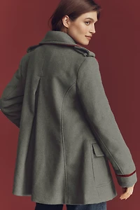 By Anthropologie Wool Blend Military Peacoat