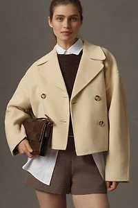 Sanctuary Karlie Wool-Blend Cropped Peacoat
