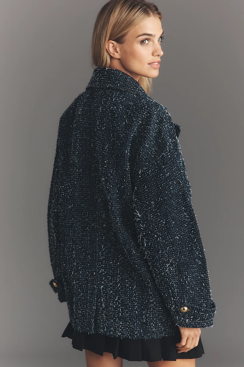 Maeve Needle-Punched Denim Blazer