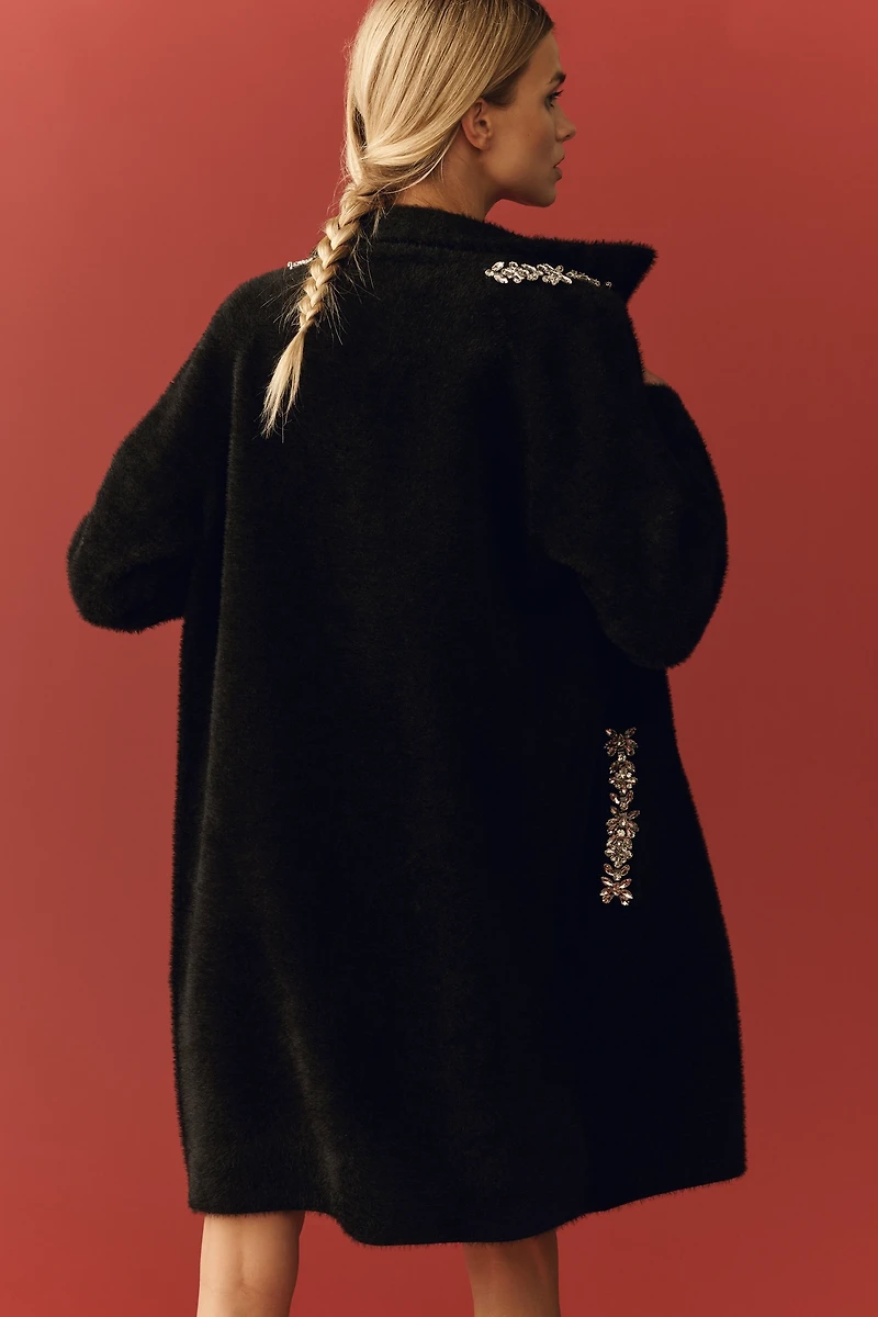 NVLT Eyelash Knit Embellished Coatigan